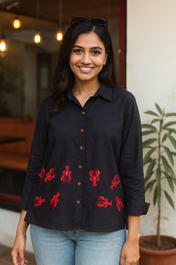 Crabby Chic Embroidered Shirt