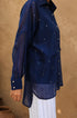 Celestial Chanderi Embroidered Indigo Shirt
