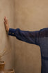 Celestial Chanderi Embroidered Indigo Shirt