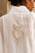 Celestial Chanderi Embroidered White Shirt