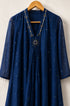Luna Chanderi Embroidered Indigo Maxi Dress