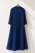 Luna Chanderi Embroidered Indigo Maxi Dress