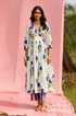 Phagun Blue Poppy Angrakha Kurta Pant Set