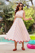 Stripes One-Shoulder Top With Skirt