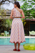 Stripes One-Shoulder Top With Skirt