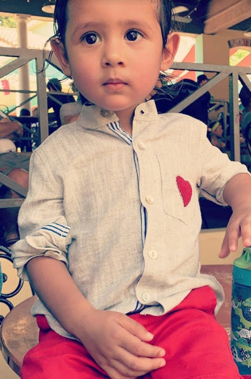 Heart Embroidery Shirt