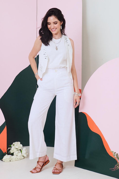 Aaina White Mirror Embroidered Waist Coat