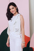 Aaina White Mirror Embroidered Waist Coat