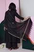Ajuni Black Mirror Embroidered Chanderi Dupatta