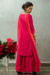 Model posing in pink dupatta online.