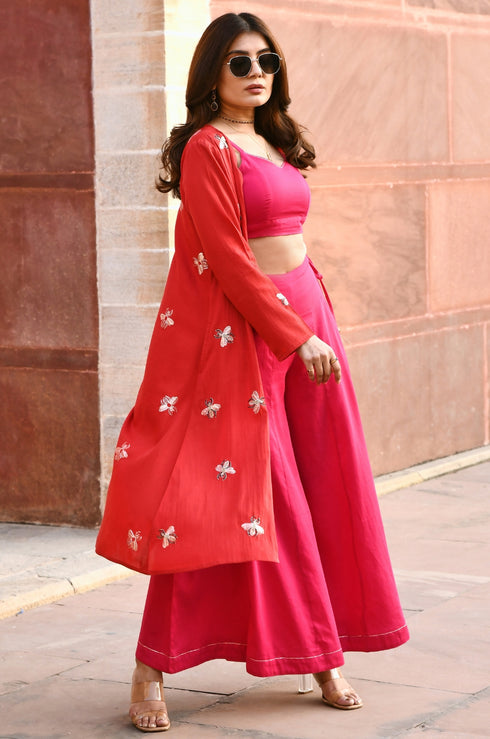 Reva Bug Red Embroidered Cover-up