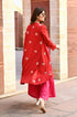 Ashi Pink Embroidered Three-Piece Set