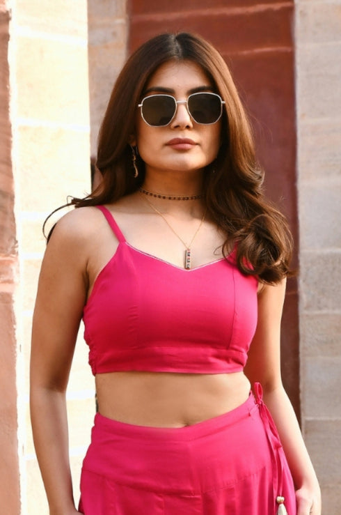 Ashi Pink Smocking Bralette