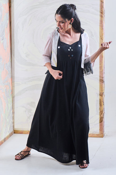 Black Fringes Short Jacket