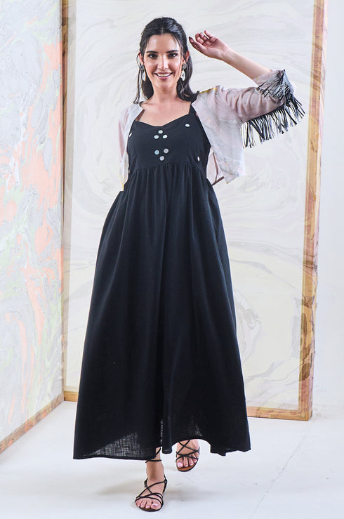 Black Fringes Short Jacket