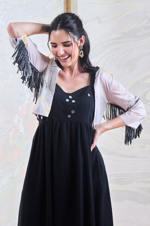 Black Fringes Short Jacket
