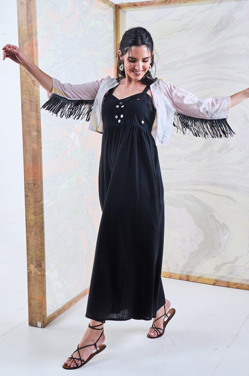 Black Fringes Short Jacket