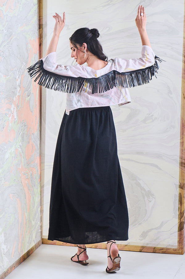 Black Fringes Short Jacket