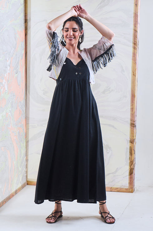 Black Fringes Short Jacket