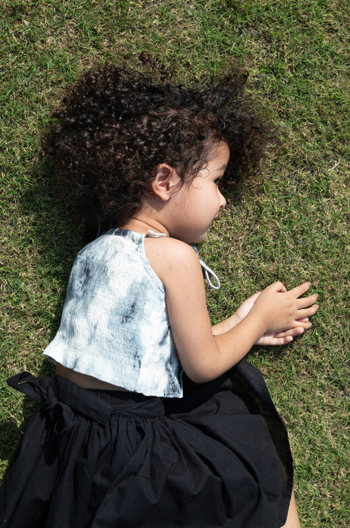 Black & White Crop Top With Mini Skirt