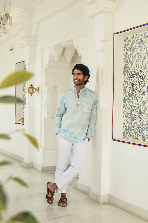 Blue Tie Dye Kurta