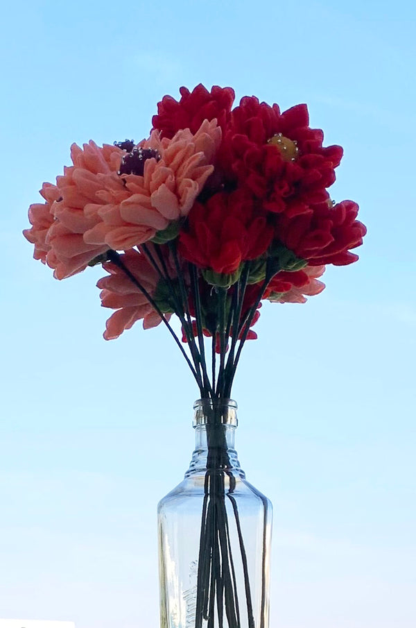 Dahlia Handmade Flowers - Bunch of 10