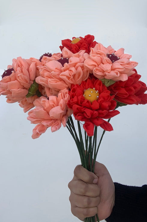 Dahlia Handmade Flowers - Bunch of 10