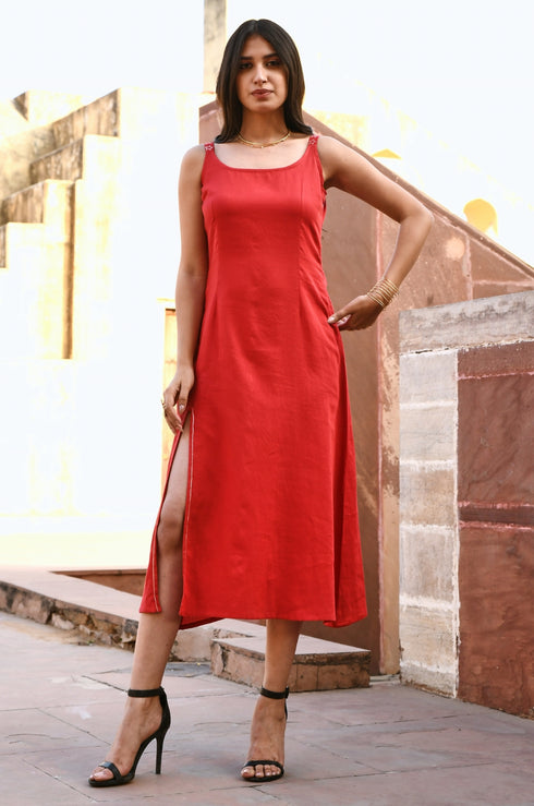 Diyaa High Slit Slip Dress