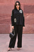 Diyu Sequin Embroidered Black Shirt