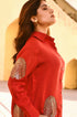 Diyu Sequin Embroidered Red Shirt