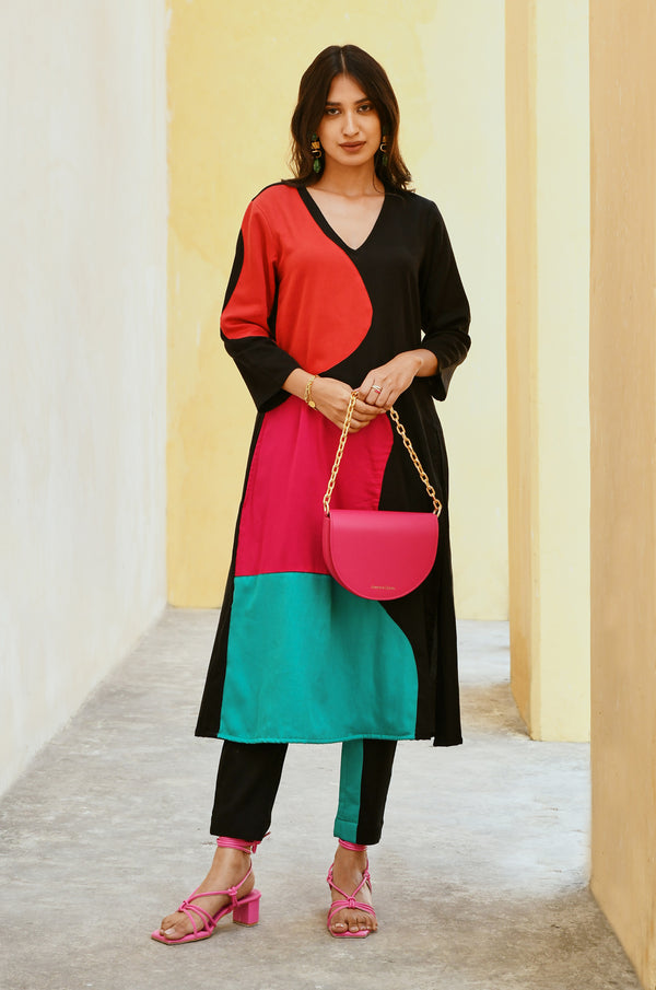 Fusion Patchwork Kurta-Pant Set