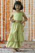 Green Crop Top Sharara : Set Of 2
