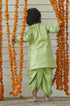 Green High Low Kurta Dhoti : Set Of 2