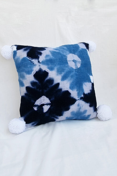 Indigo Bandhani Cushion Cover