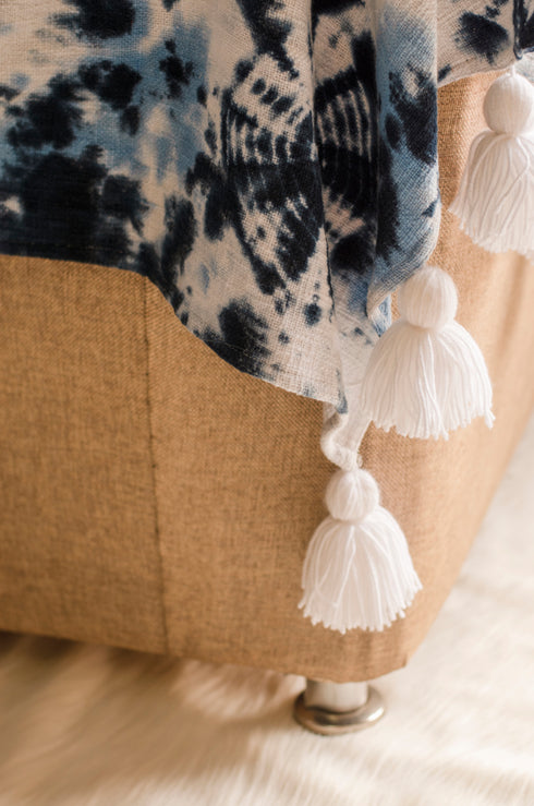 Indigo Bandhani Throw