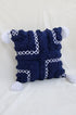 Indigo Fringes Cushion Cover