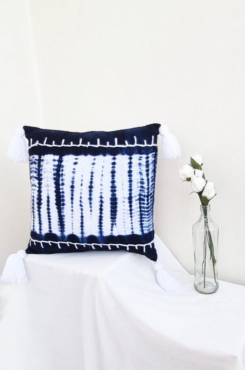 Indigo Ripple Cushion Cover