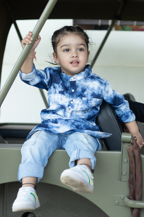 Indigo Tie Dye Kurta