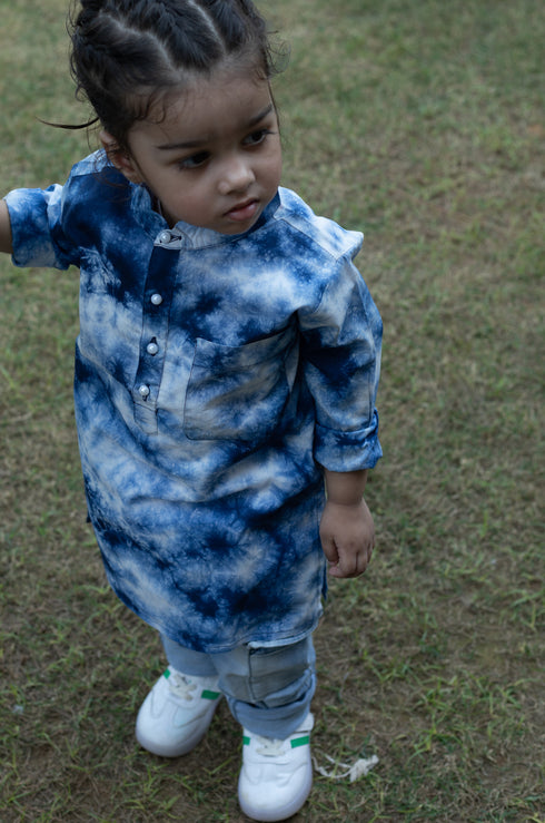 Indigo Tie Dye Kurta
