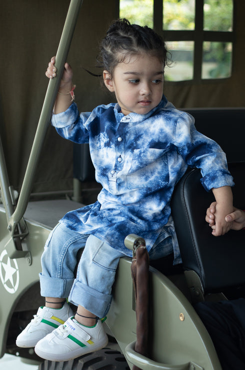 Indigo Tie Dye Kurta