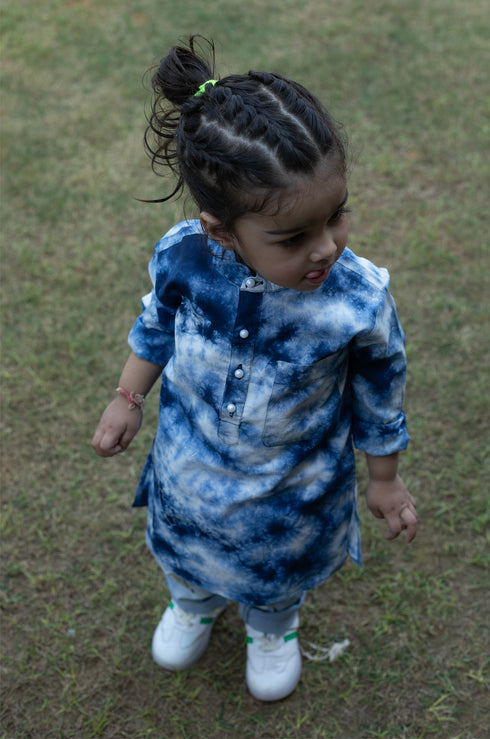 Indigo Tie Dye Kurta