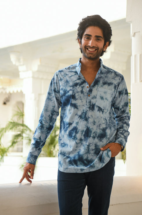 Indigo Tie Dye Kurta