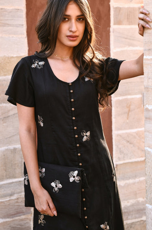 Kairavi Bug Embroidered Dress