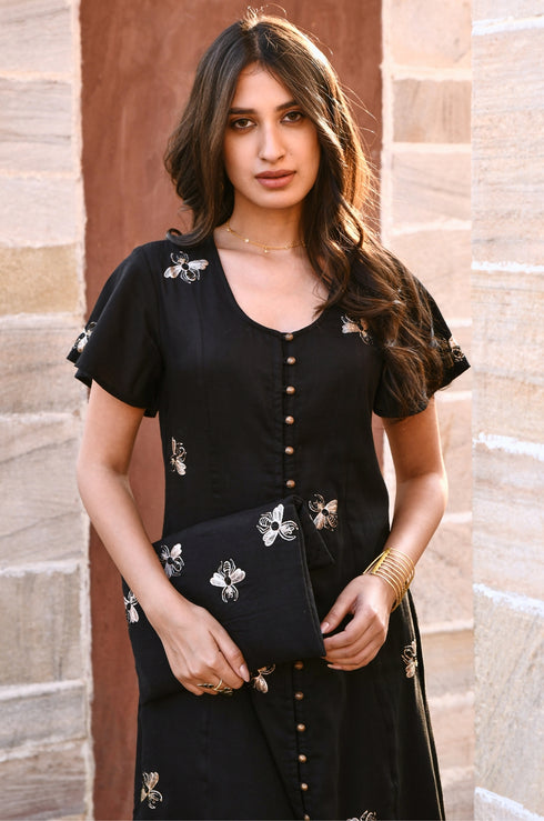 Kairavi Bug Embroidered Dress