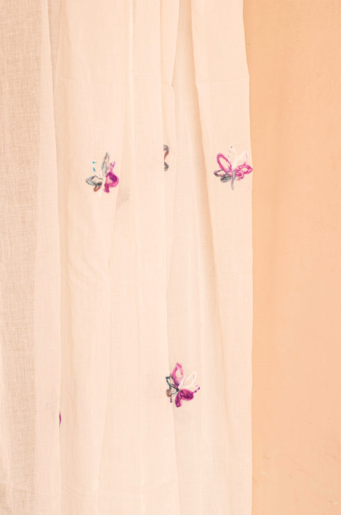 Larissa White Embroidered Curtains