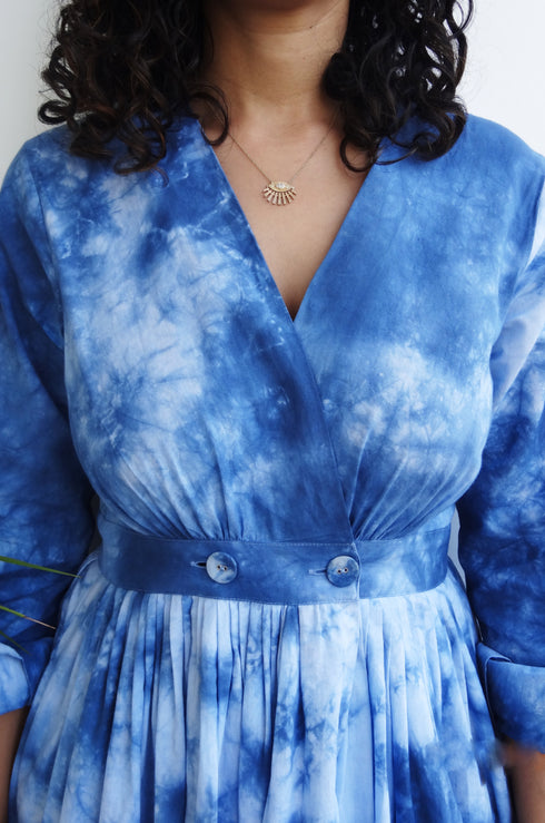 Indigo Tie-Dye Dress