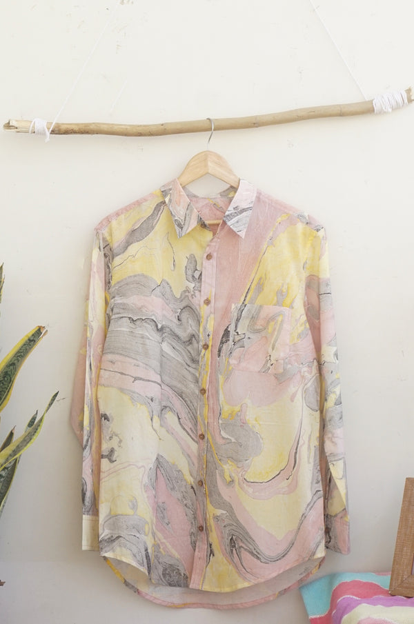 Black & Yellow Marble Print Shirt