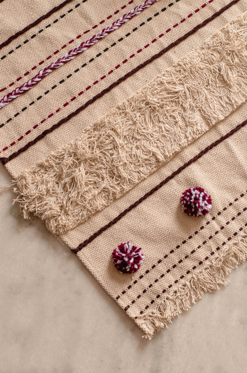 Pansy Embroidered Rectangular Rug