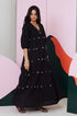 Piku Black Mirror Embroidered Tier Maxi Dress