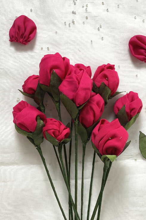 Pink Rose Handmade Flower (Bunch of 10)
